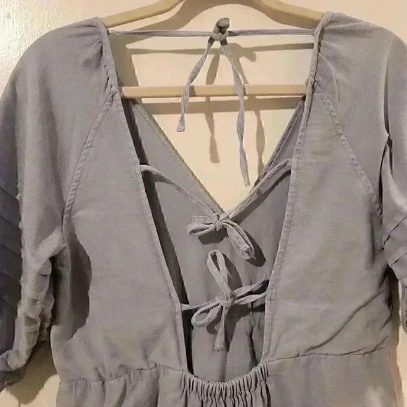 7 For All Mankind Denim Tie Back Babydoll Dress Size Small - Picture 7 of 9